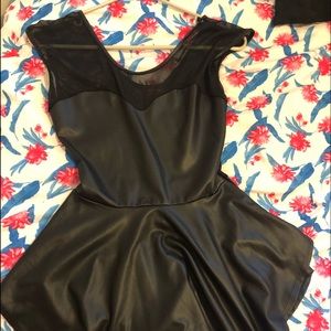 Vegan Leather Peplum Top